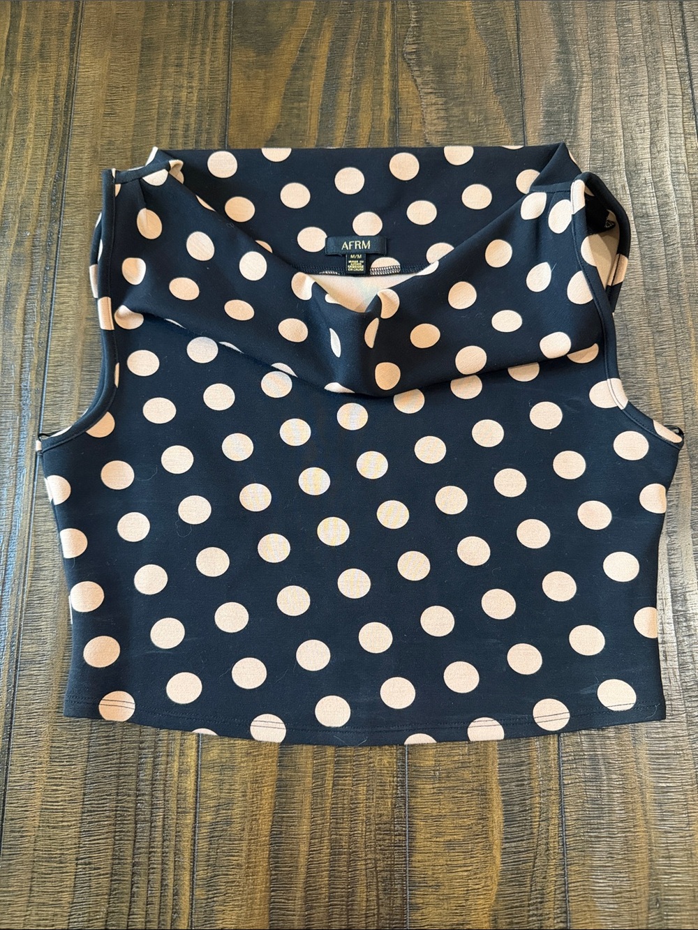 NWOT AFRM Polka Dot Cowl Neck Crop Top